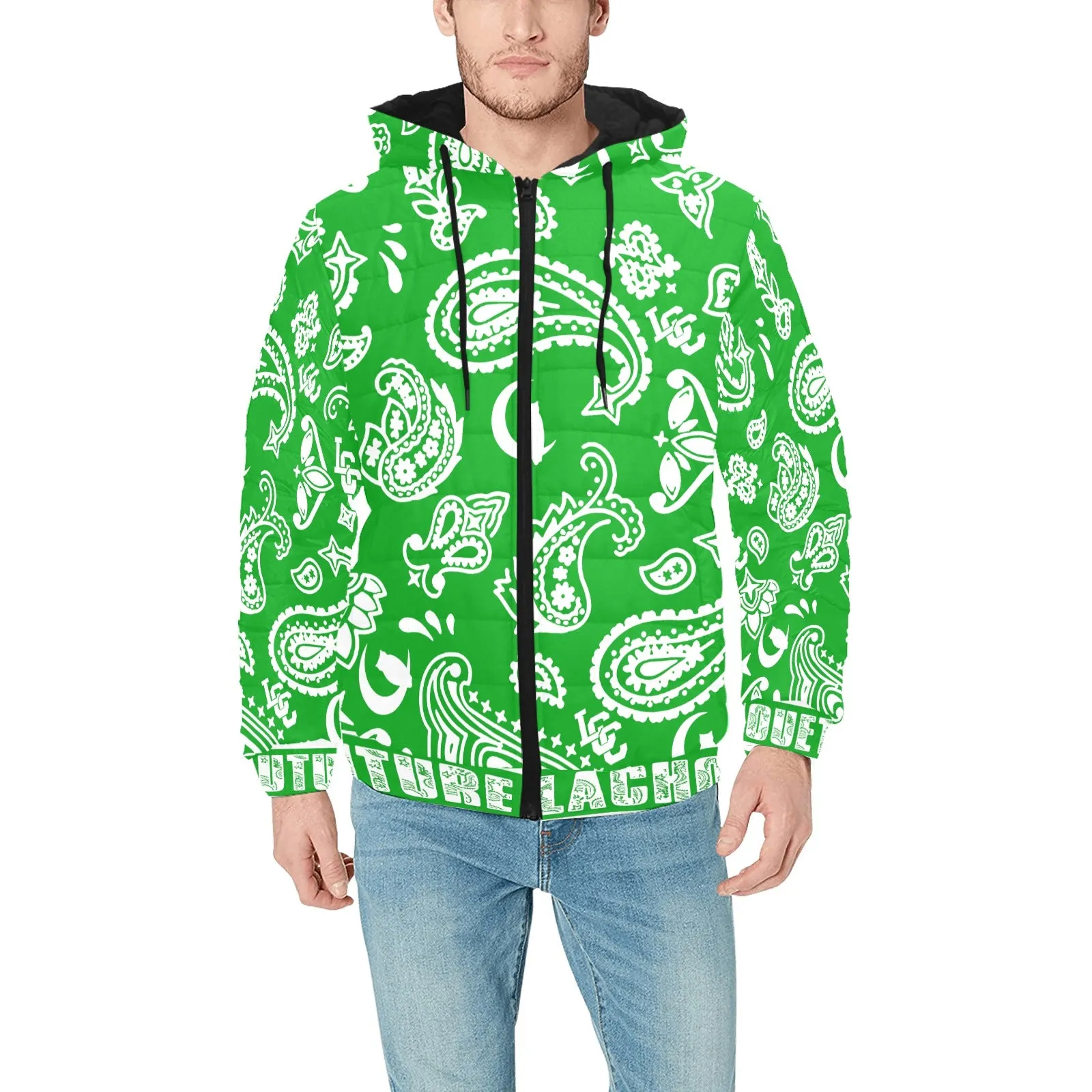 BANDANA PAISLEY Men's Padded Hooded Jacket