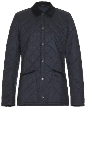 Barbour Checked Heritage Liddesdale Quilt Jacket in Navy