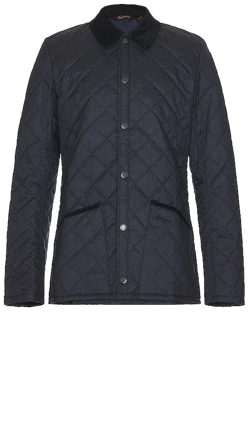 Barbour Checked Heritage Liddesdale Quilt Jacket in Navy