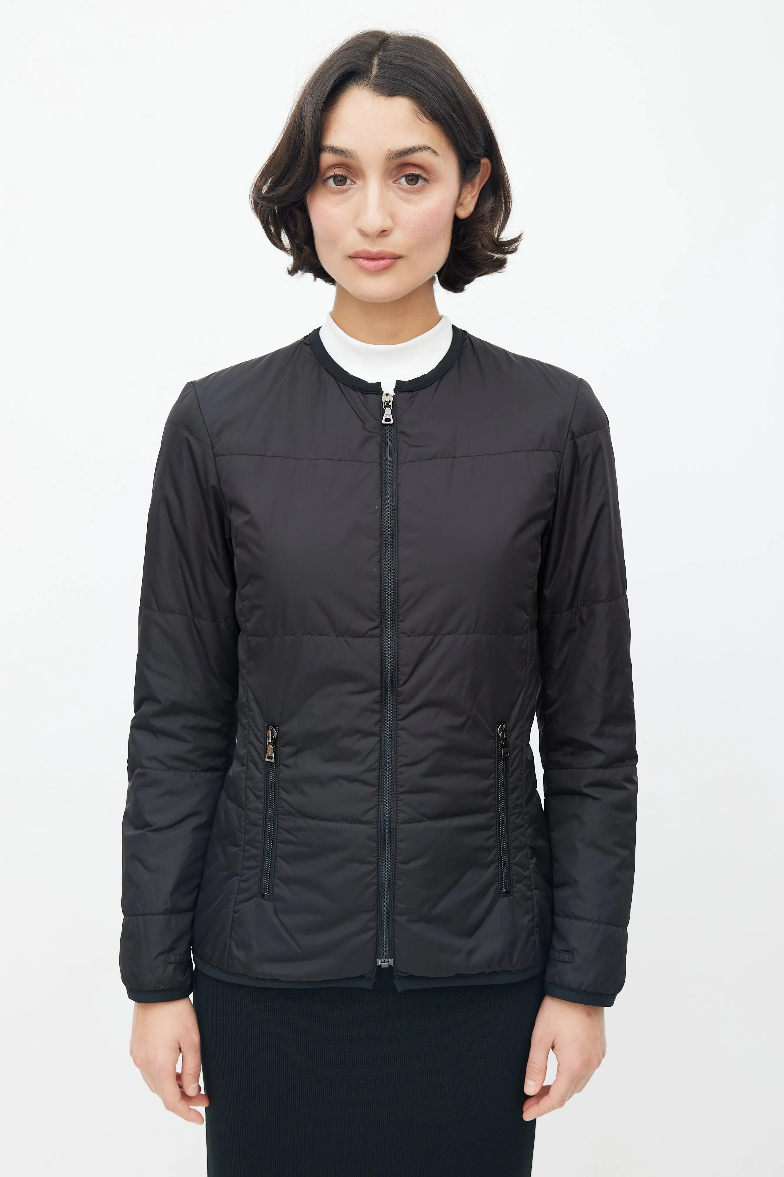 Black Padded Nylon Jacket