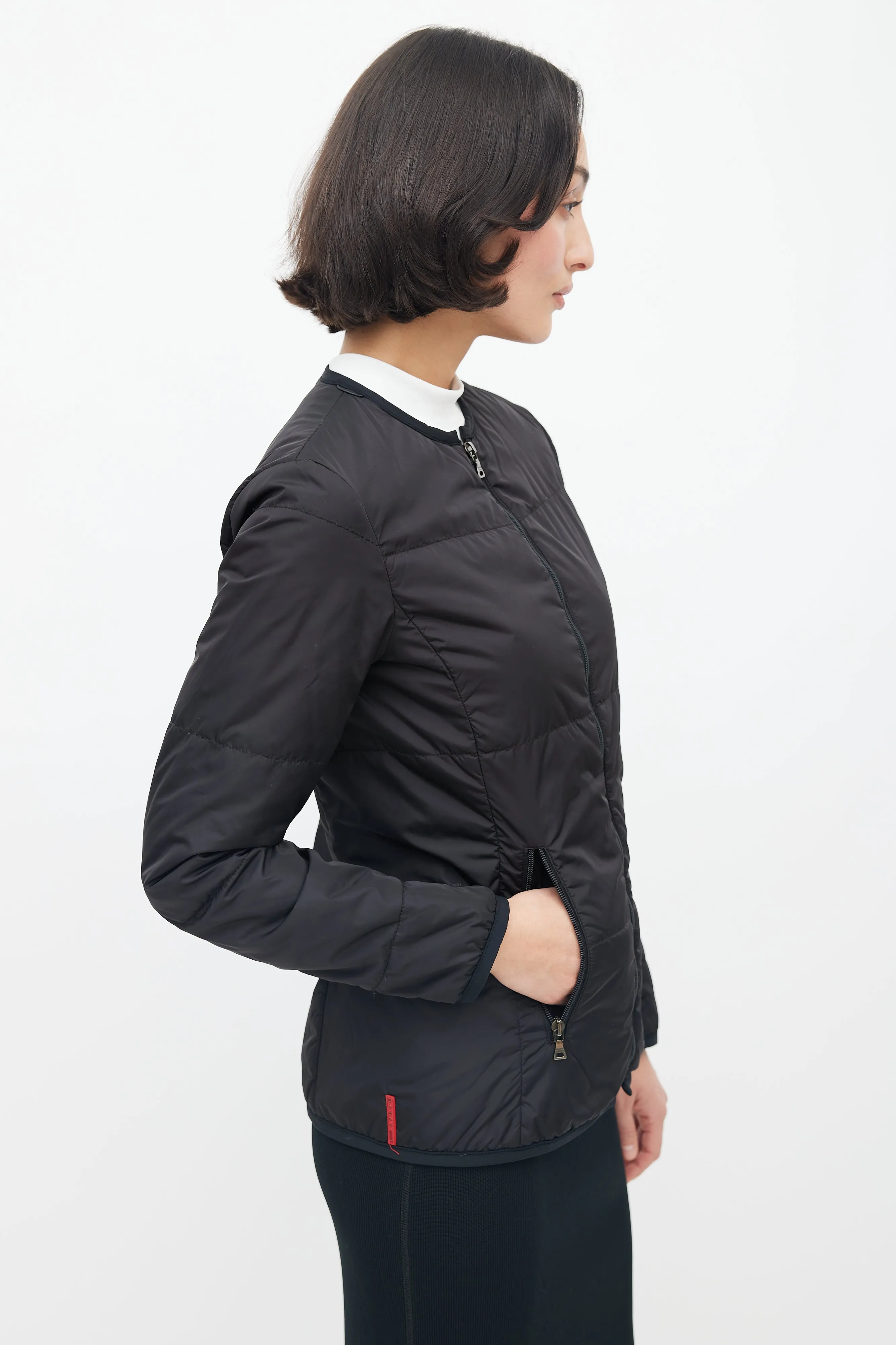 Black Padded Nylon Jacket