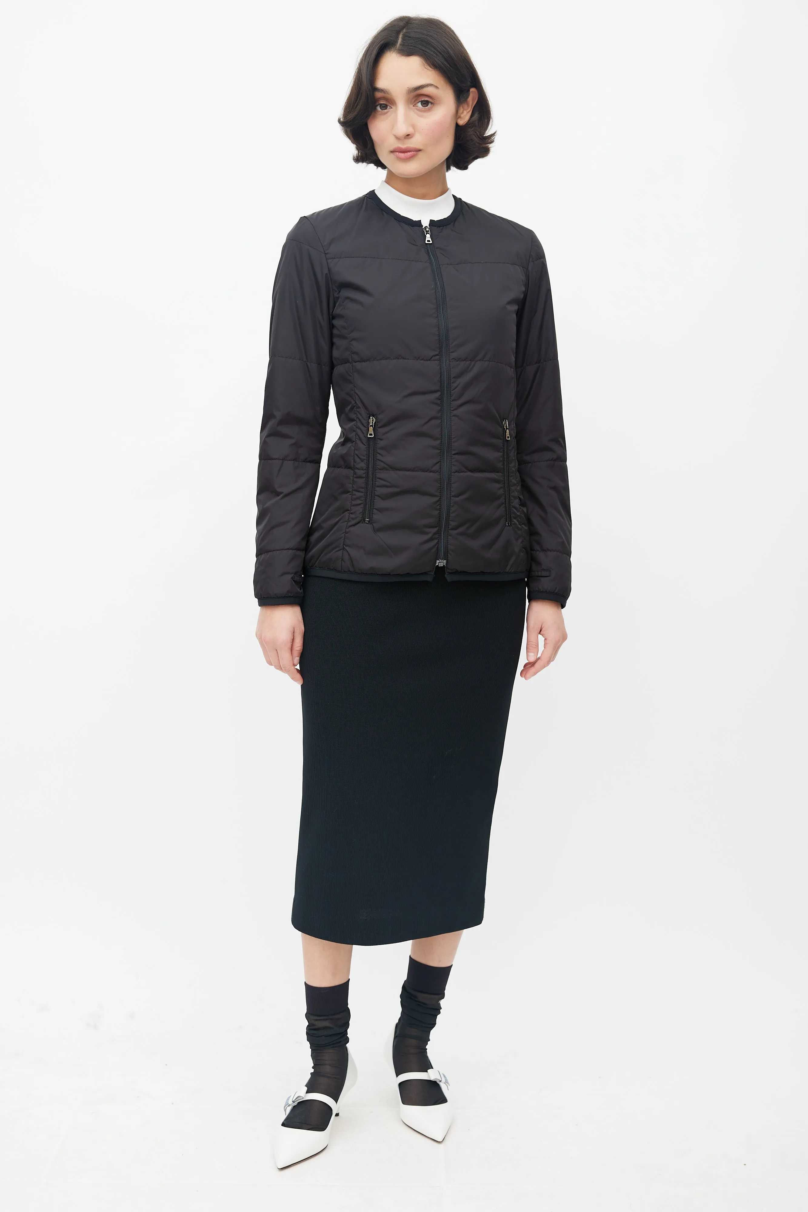 Black Padded Nylon Jacket