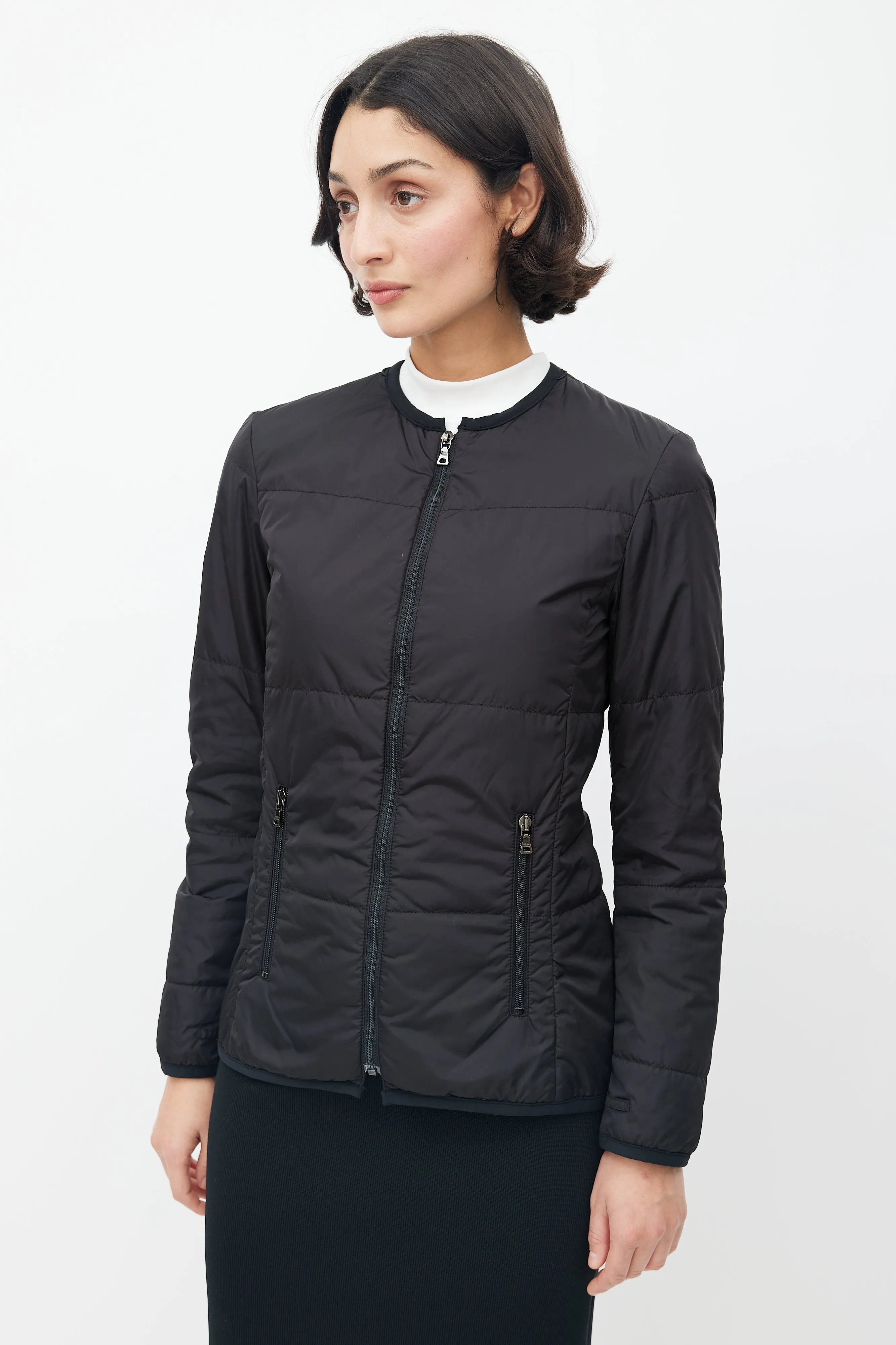 Black Padded Nylon Jacket