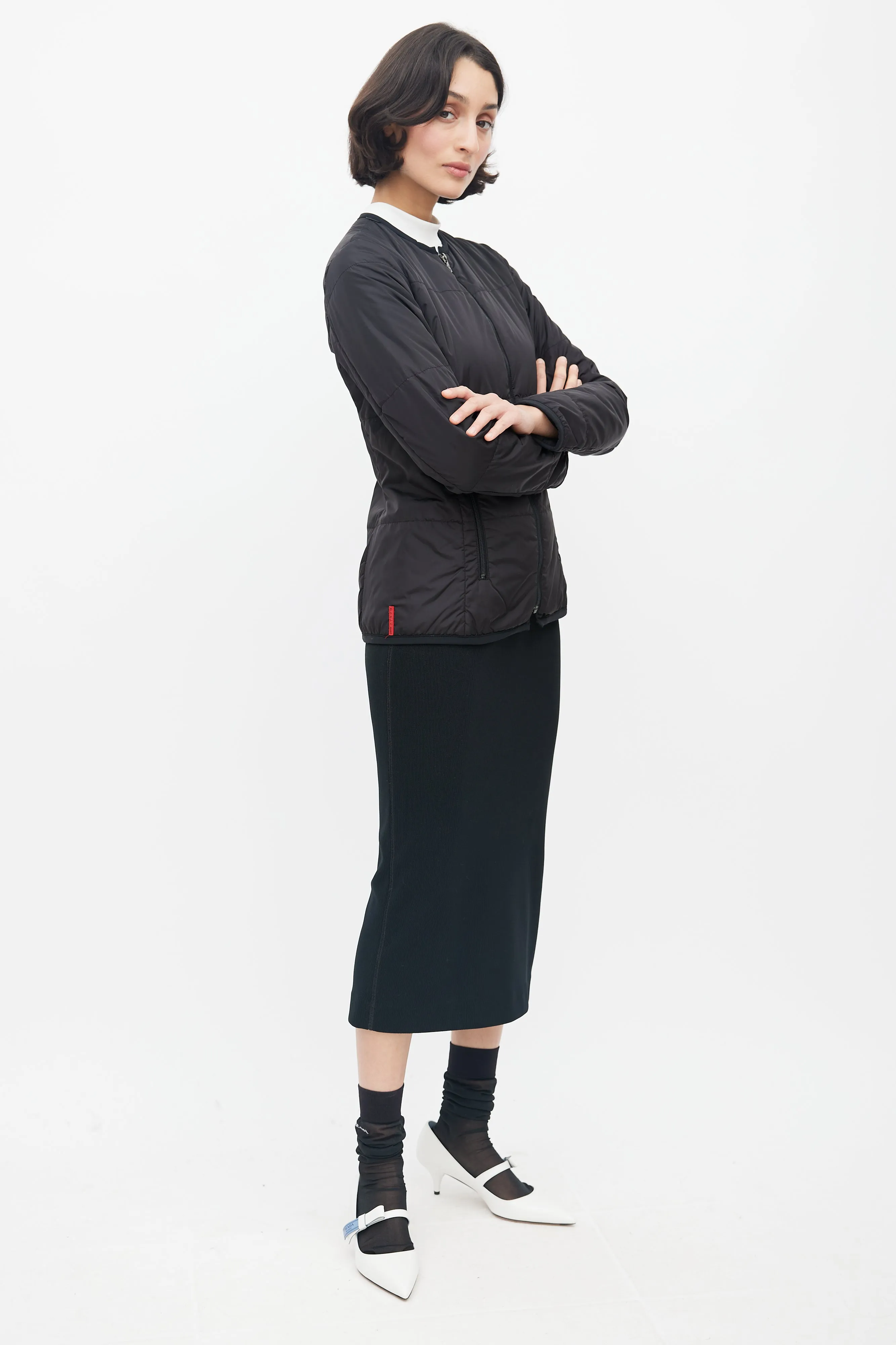 Black Padded Nylon Jacket