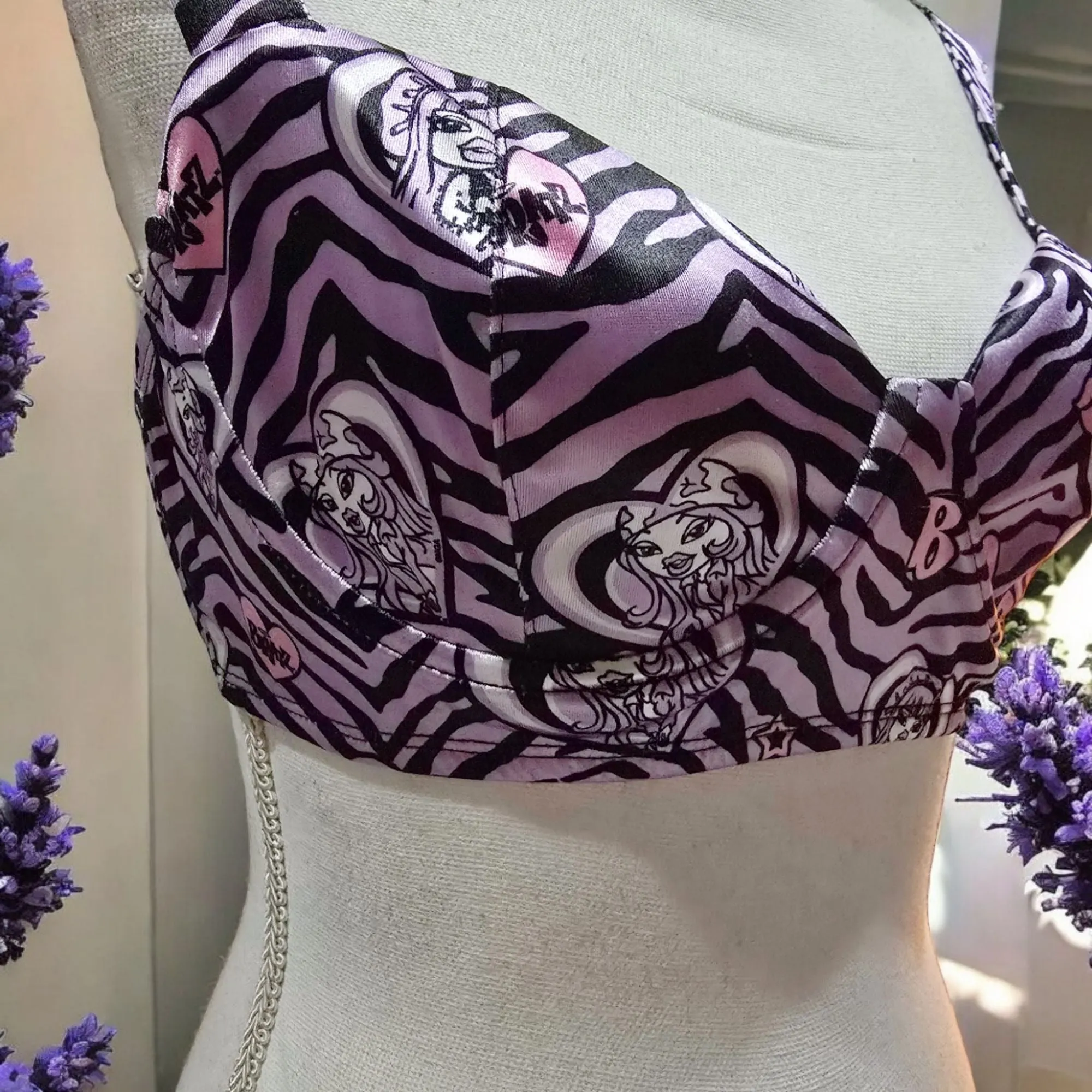 Bra Top Padded Underwire Thick Satin Adjustable Straps