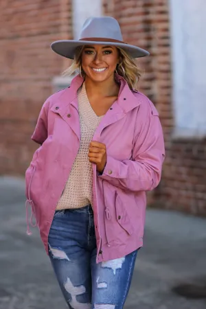 Mauve Utility Jacket in Regular & Curvy